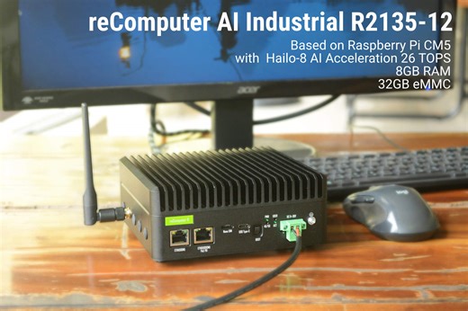 reComputer Industrial R2135-12 review - A Raspberry Pi CM5-powered fanless Edge AI PC with Hailo-8 AI accelerator - CNX Software