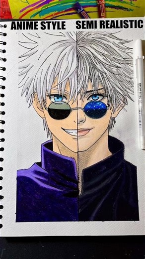 Anime vs Semi Realistic-Gojo: The Divine Infinity 🧿🔥#shorts #jujutsukaisen