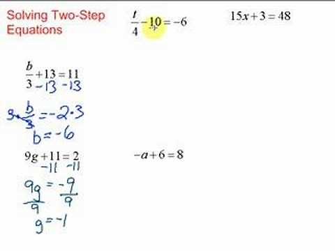 Lesson 7-1: Solving Two-Step Equations