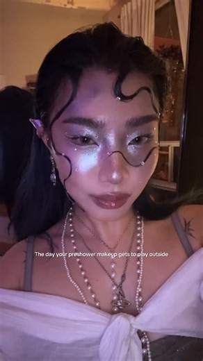 Fawn | Every single glitter I own on my face at once pray for my skin #siren #mermaids #glittermakeup #wetlook #makeuptransformation | Instagram