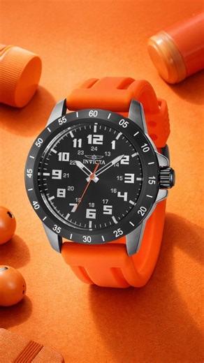 Invicta Pro Diver 39999 brings classic dive styling with a modern, high-contrast twist—gunmetal steel, a crisp black dial, and a bold orange strap that makes the whole look pop. 🛡️ 45mm gunmetal stainless-steel case with a 12.5mm profile ⚫ Black metal dial for clean, high-contrast readability 🧭 White/Black stainless-steel bezel for classic diver styling ⚙️ TMI PC21 quartz movement for dependable timekeeping 🔥 Flame Fusion crystal for added durability ✨ White Tritnite lume for low-light visibi