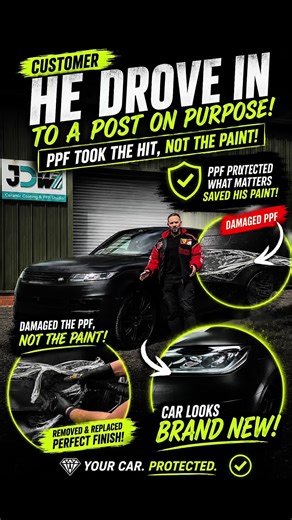 PPF Test: Range Rover Crashes into Post
