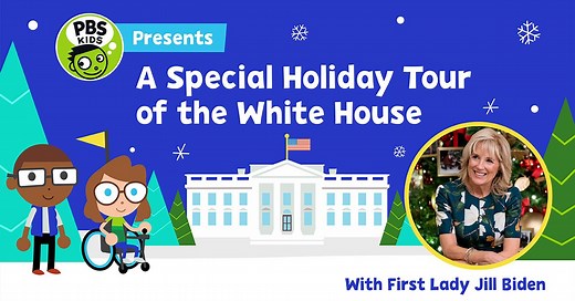 Go inside the The White House for a holiday tour with First Lady Dr. Jill Biden and PBS KIDS! Now streaming free on PBS KIDS! https://to.pbs.org/30xiyB7 | PBS KIDS