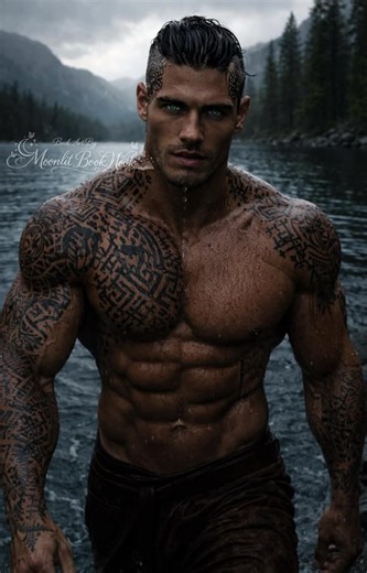 Bjorn I stopped looking for the fish and gave him a closer look, my face instantly warming. Even with an impact-reddened cheek, he was alarmingly attractive. Tall and broad of shoulder, he appeared to be only a handful of years older than my twenty years. His black hair was shaved on the sides, the rest pulled back in a short tail behind his tattooed head. He was all high cheekbones and chiseled lines, and while most men wore beards, he bore only the scruff of a few days’ absence from a razor. H