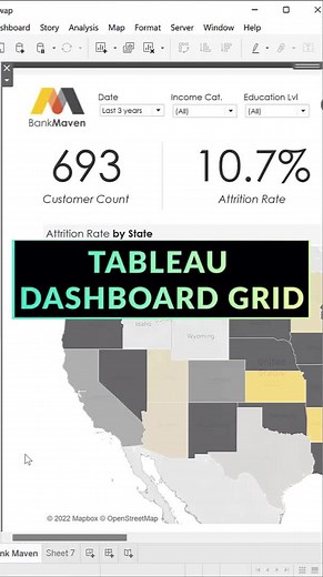 Learn Tableau: Dashboard Grid! #tableau #tutorial #data #analytics #learnontiktok #mavenanalytics