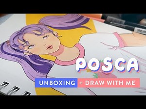 Drawing with Posca Paint Pens and Unboxing All The Colors!