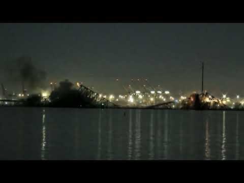 Container Ship Dali Strikes Key Bridge, Causing Bridge Collapse