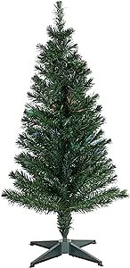 Pre-Lit Medium Multi-Color Fiber Optic Pine Christmas Tree - 4'