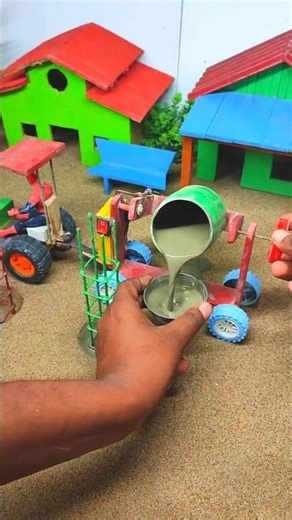Diy mini tractor house construction | making mini house science project | tractor machine #Shorts 10