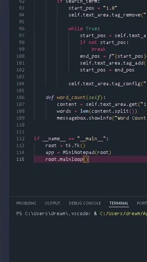 Mini notepad using python #coding #dothingsyoudontwanttodo
