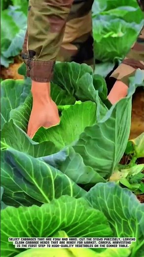 The Right Technique for Harvesting Dense and Heavy Cabbage #AgriculturalInnovation