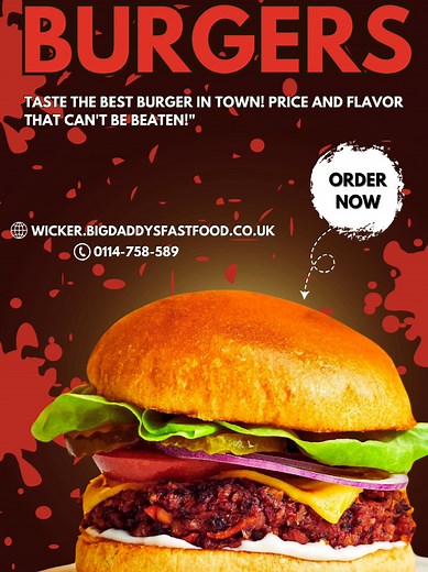 Best Burgers in Town! 🔥🍔 When it comes to price and flavor, our Big Daddy’s Burger can’t be beaten! Juicy, delicious, and packed with all the right toppings – it's a burger experience like no other. 😋 Get the best prices on our website and enjoy 10% OFF your order today! 🌐 Order Now at: www.wicker.bigdaddysfastfood.co.uk 📍 50 The Wicker, S3 8JB #BigDaddys #BestBurgersInTown #BurgerLovers #SheffieldEats #JuicyBurgers #FoodieFavorites #OrderOnline #WickerLocation #SheffieldTakeaway #Affordabl