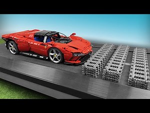 Ferrari Daytona SP3 VS Rails. Lego Technic CRASH Test