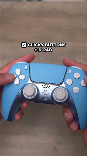 Custom PS5 Controller Baby Blue With Pro Mods, Mouse Click + Paddles
