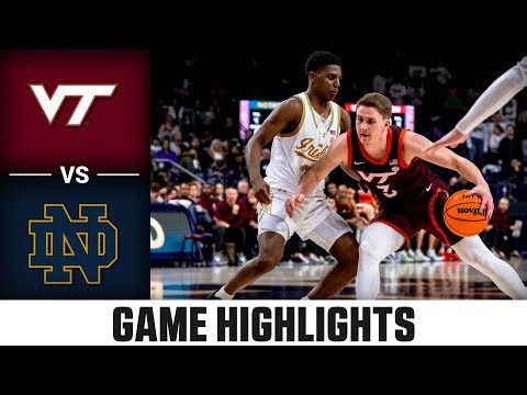 Virginia Tech vs. Notre Dame Game Highlights | 2023-24 ACC Men's Basketball