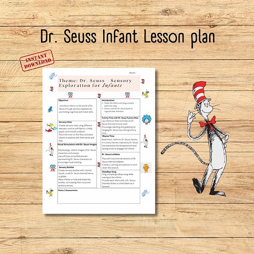 Dr Seuss Lesson Plan for Infants - Etsy