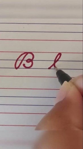 How to write Cursive capital letter (B) and Cursive small letter (b) Cursive handwriting practice.
