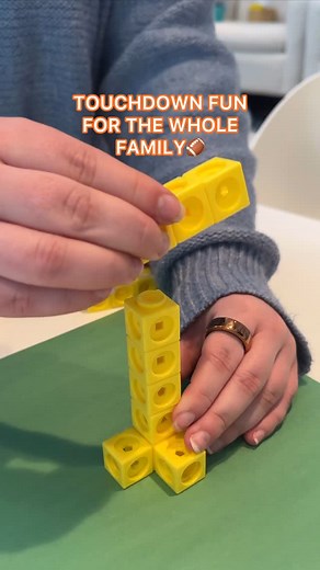 8.3K views · 266 reactions |  Touchdown fun for the whole family! Keep the kids entertained (and maybe even the adults!) with this paper football goal post made from MathLink Cubes! Perfect for game day—just fold, flick, and score! Chiefs or Eagles? Drop your team in the comments!  #learningresources #kidstoys #kidsactivities #biggame #football | Learning Resources | Facebook
