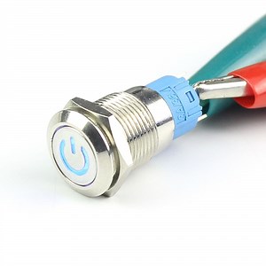 [Hot Item] 12mm 4pin Spst Latching 12V LED Metal Push Button Switch