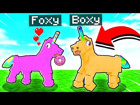FOXY & BOXY Plays As HELPFUL UNICORNS In MINECRAFT! (LankyBox Minecraft Movie)