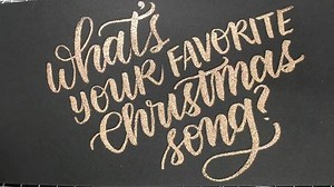 🌲🎅🏼🎼🎧 --------------- Marker: Zig Emboss Scroll & Brush Marker Embossing Powder: Fool's Gold from Wow --------------- #brushlettering #embossedlettering #glitterlettering | K Werner Design