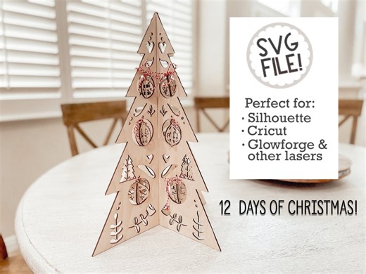 12 Days of Christmas Tree SVG Laser Cut File: Nordic Folk Art (digital Download) - Etsy