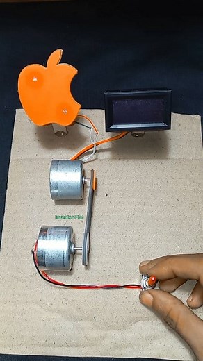 7.2K views · 39 reactions | How I Powered an Apple LED Light & Voltmeter Using Dynamo Dc to Dc Power Generator • Dc Motor | Inventor Pial | Facebook