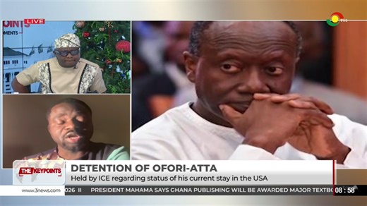 Investigative journalist Manasseh Azure Awuni narrates how former Finance Minister Ken Ofori-Atta was arrested at a luxury apartment complex by ICE agents in Washington, D.C., and transferred to the Caroline Detention Facility in Virginia on #TheKeyPoints. #3NewsGH #TV3GH | TV3 Ghana