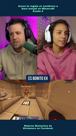 Auron sorprende a Sara Ismael con un regalo en Minecraft Éxodo 2 #AuronPlay #auron #minecraft #auronclips #fblifestyle | Mejores momentos de streamers