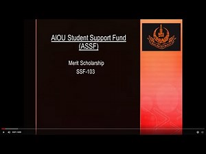AIOU Student Support Fund | Program 03 | Merit Scholarship SSF-103 | AIOU