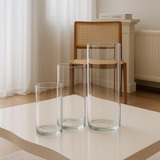 3‑glass Cylinder Set for Candle Sand, Floating Candles | Glass Vases for Weddings, Events & Home Decor | Glass Cylinders for Pearled Candles - Etsy