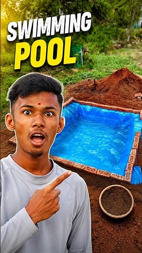 DIY Swimming Pool Construction From Scratch! 😲 #shorts