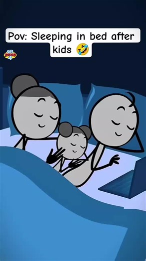 Sleeping in bed after kids 😆😆#cartoonfunnyvideos #tok #Usa #foryoupage