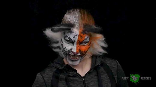 Wild Tiger Face Painting Tutorial | 3D Two-Toned Bodypaint Makeup