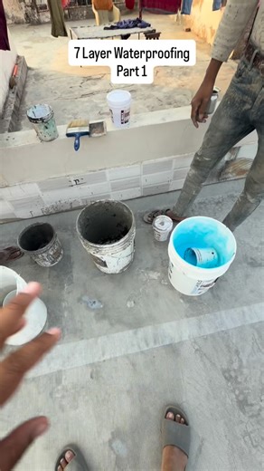 Sreechem Resins Limited on Instagram: "Part 1 of 7 Layer Waterproofing Treatment 7 Layer Waterproofing Explained Properly 🤟🏻 - 1st we clean surface properly and do the repair work - 2nd we do SeelanShield in 1:2:3 ratio - then we apply fibermesh followed by 2 more coats of SeelanShield - after drying we apply black coat in scarting area - and then we finish with 3 coats of garmikool So, what are you waiting for… #waterproof your home today Contact us for more 9560106829 #waterproofing #constru
