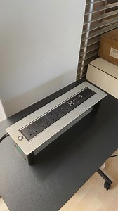 This innovative motorised power module rotates to reveal the various options of Power, VGA, Cat 6 Data, HDMI & 5v Charging USB in a mix of configurations. And when pressed again the barrel rotates to offer a blank plate. #victoriafurnitures #victoriafurnituresturns5o #Ilovevictoria #officefurniture #officedesk #OfficePowerModules #StayConnectedStayProductive | Victoria Furnitures Ltd