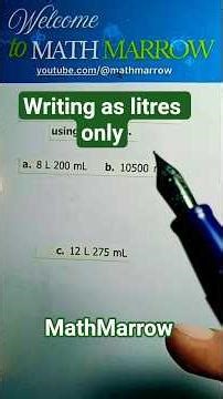 How to write L and ml as L only #MathMarrow #litres #mls #converting #volume