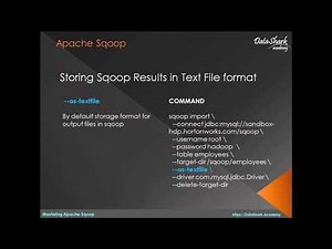 Apache Sqoop - Storing Sqoop Output Results in Text File format on Hadoop