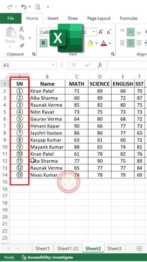 how to insert serial numbers under circle in excel #excel #exceltricks #exceltips #excelshorts #yt