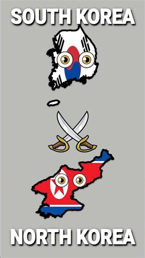 Countries that love and hate South Korea #map #usa #geography #countryballs #northkorea #southkorea