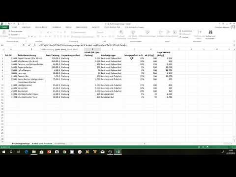 Excel IF function with VLOOKUP invoice form