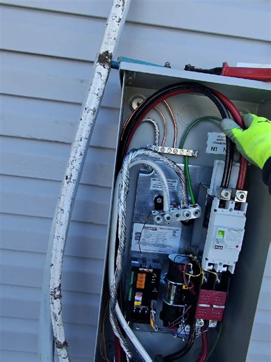 wiring up a generator transfer switch (basics): Utility power in. Generator power in. Load out. One source at a time—safe, legal, no backfeed.”#reels #construction #electrical #training #electrical