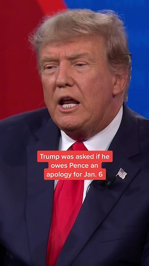 During a CNN town hall, Kaitlan Collins asks former President Donald Trump if he owes former Vice President Mike Pence an apology for the Jan. 6 insurrection that put Pence in danger. #CNN #trumptownhall #trump #donaldtrump #pence