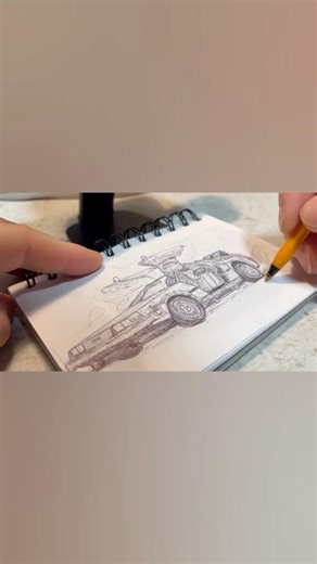 Drawing DMC Delorean from Back To The Future