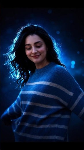 Blue Neon Aesthetic Portrait | Viral Photo Edit #aiphotoediting #tutorial #edit