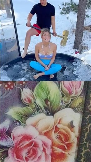 Frozen in Time! The Ultimate Cold Plunge 🧊✨ #funny #couple