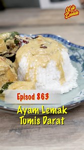 270K views · 4.1K reactions | Ayam Lemak Tumis Darat #jommasakngankakzaidah ep 863 1 ekor ayam 1 biji bawang besar 1 sm jintan manis serbuk 6 tangkai cili hijau 6 ulas bawang putih 1/2 inci halia 2 sm serbuk ketumbar 2 biji tomato 400 ml santan cair 200 ml santan pekat 3 biji kentang 2 st garam masala Tumis darat : 3 tangkai daun kari 5 ulas bawang merah 3 tangkai cili kering Minyak 2 sm air limau Selamat mencuba! | Zaidah Ibrahim | Facebook