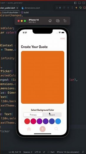 Color picker palette on flutter app #shorts #flutterdeveloper #flutter #appdeveloper
