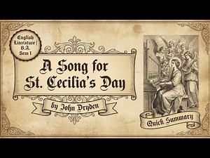 A Song for St. Cecilia's Day - John Dryden | MGSU B.A. Sem.1 English Literature |