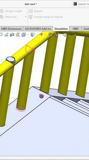 Solidworks staircase with railing sheet metal and weldment #3dmodel#staircase